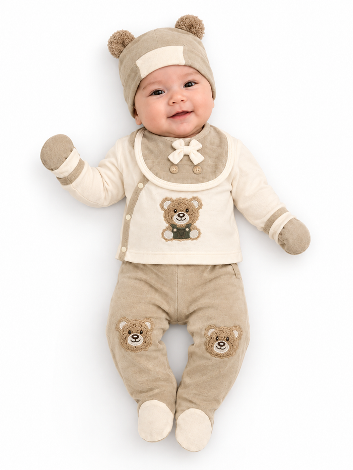 5-Delige Babyset Teddy Bear – Beige