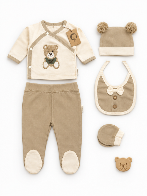 5-Delige Babyset Teddy Bear – Beige