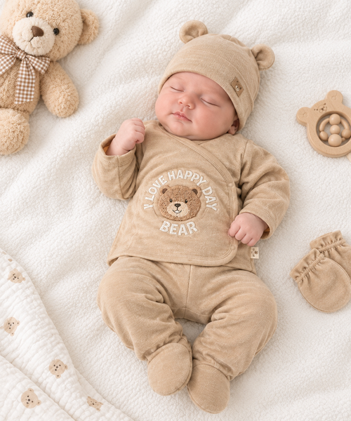 5-Delige Teddy Bear Babyset – Beige