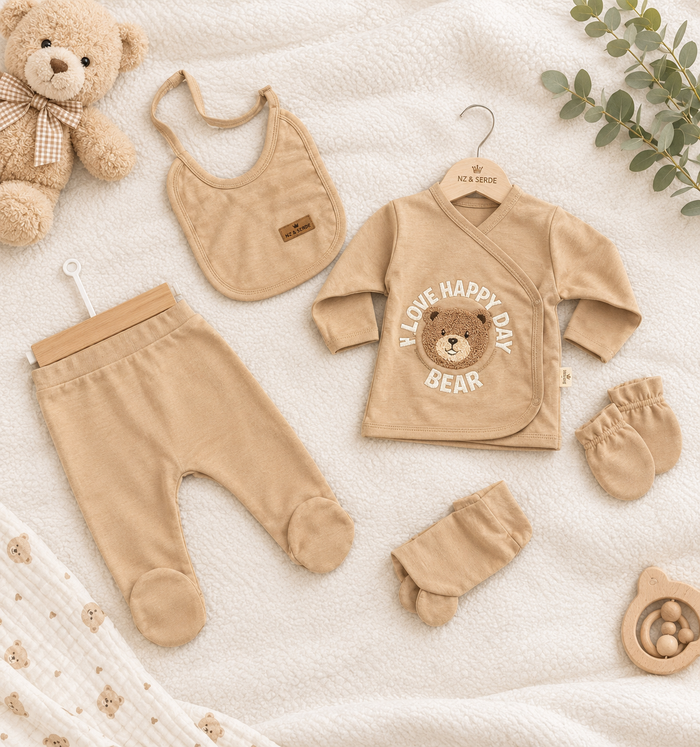 5-Delige Teddy Bear Babyset – Beige