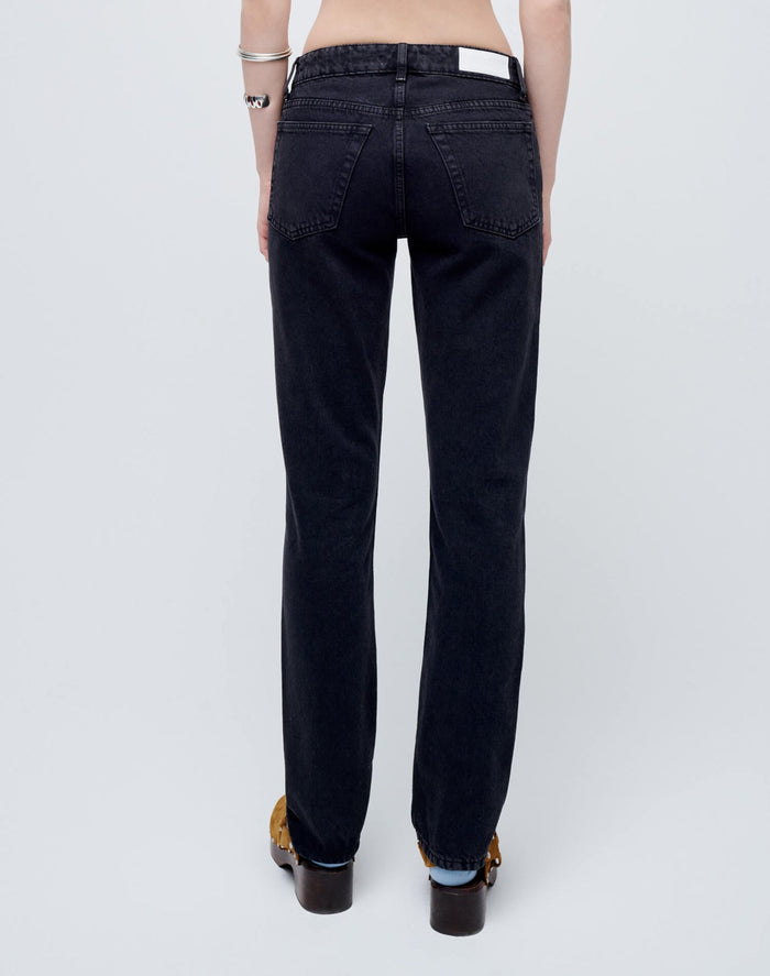 70s Low Rise Washed Black