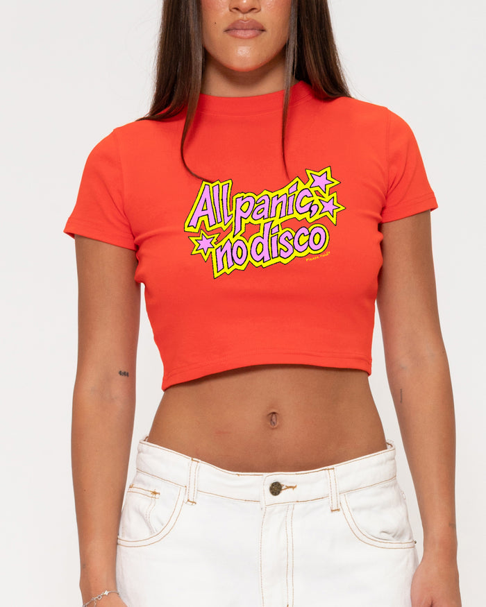 All Panic, No Disco Red Baby Tee