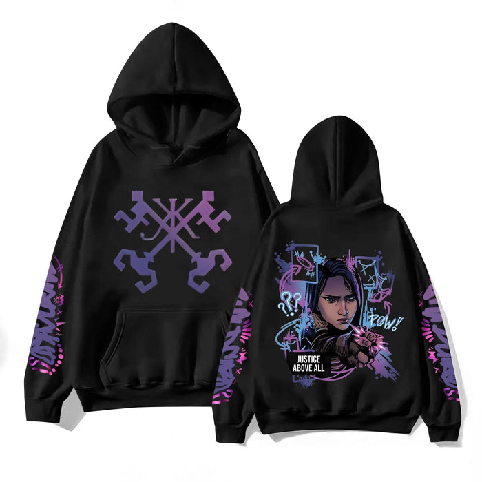 Arcane Caitlyn Hoodie | Oversized Anime Pullover Sweatshirt
