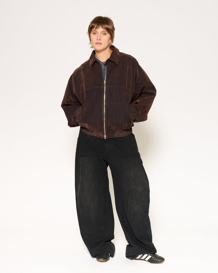 Archive Washed Bomber Jacket - Brown