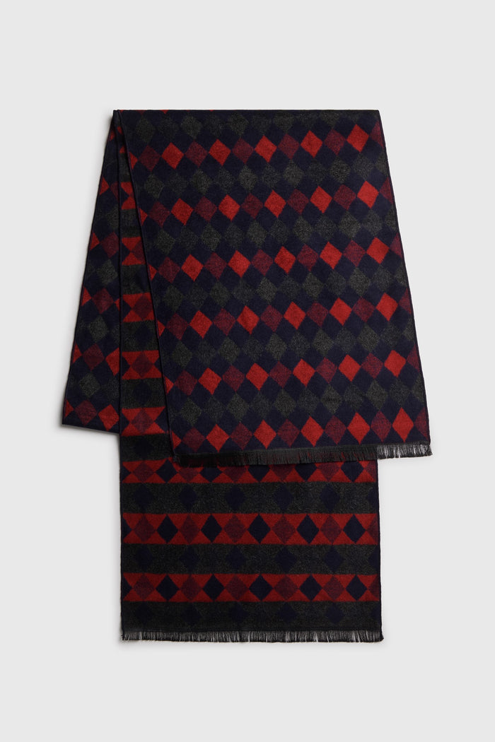 Argyle design brushed scarf