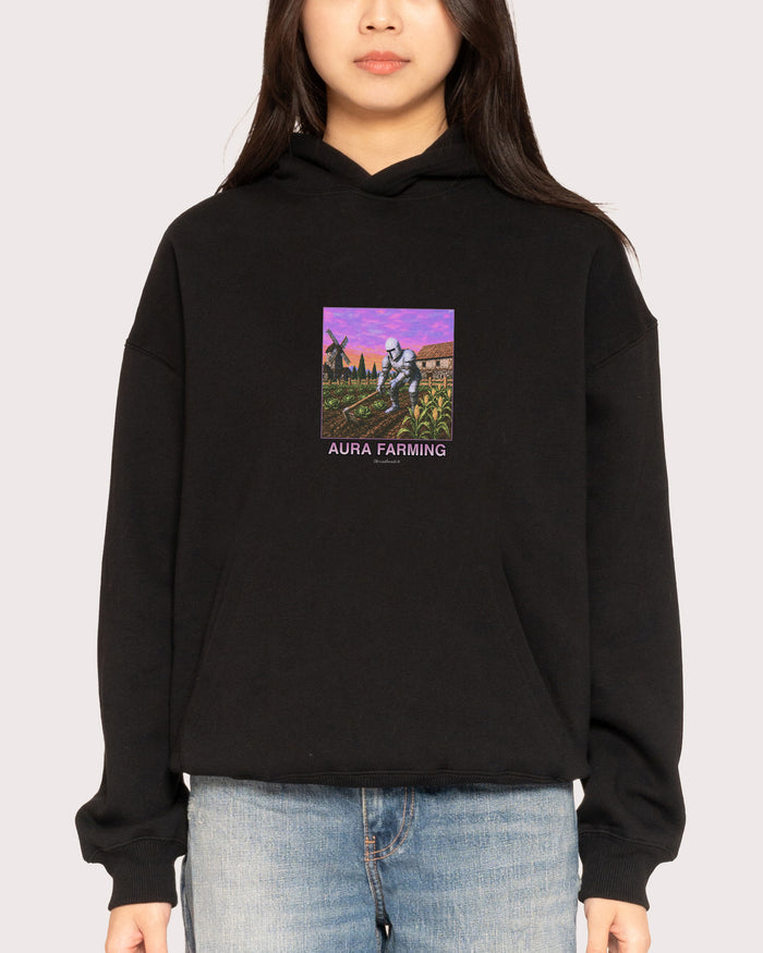 Aura Farming Black Hoodie