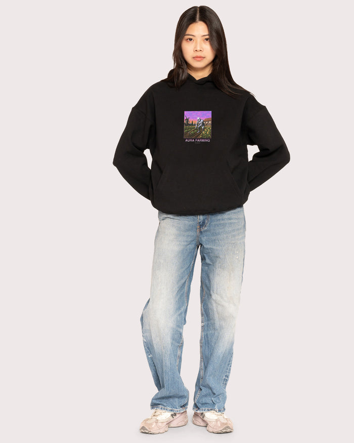 Aura Farming Black Hoodie