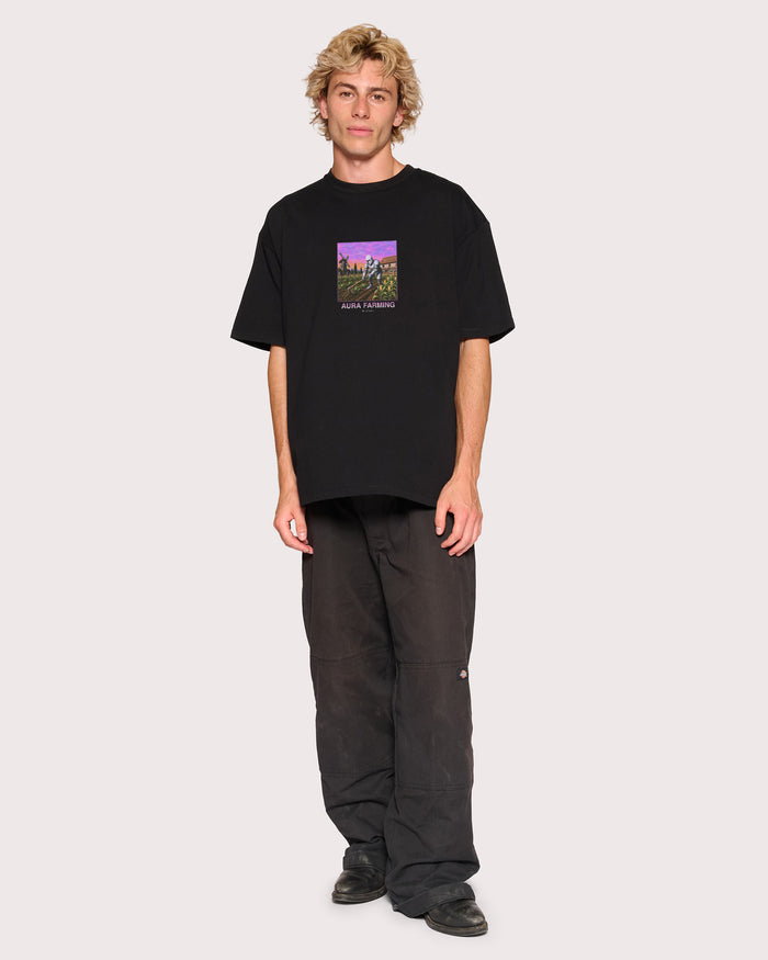 Aura Farming Black Oversized Tee