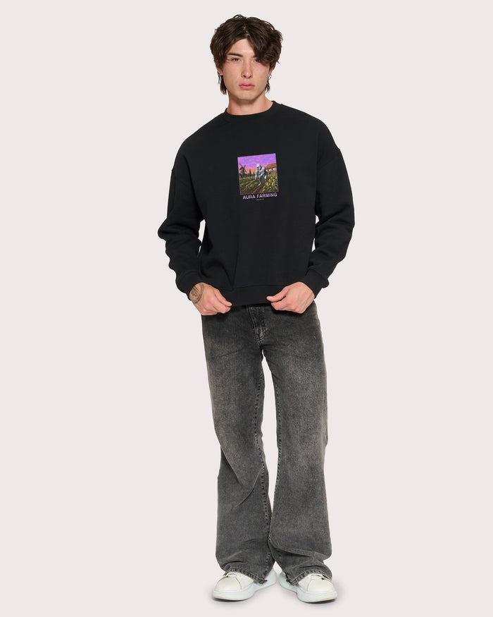 Aura Farming Black Sweatshirt