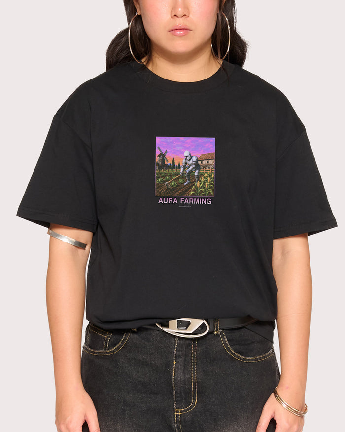 Aura Farming Black T-Shirt