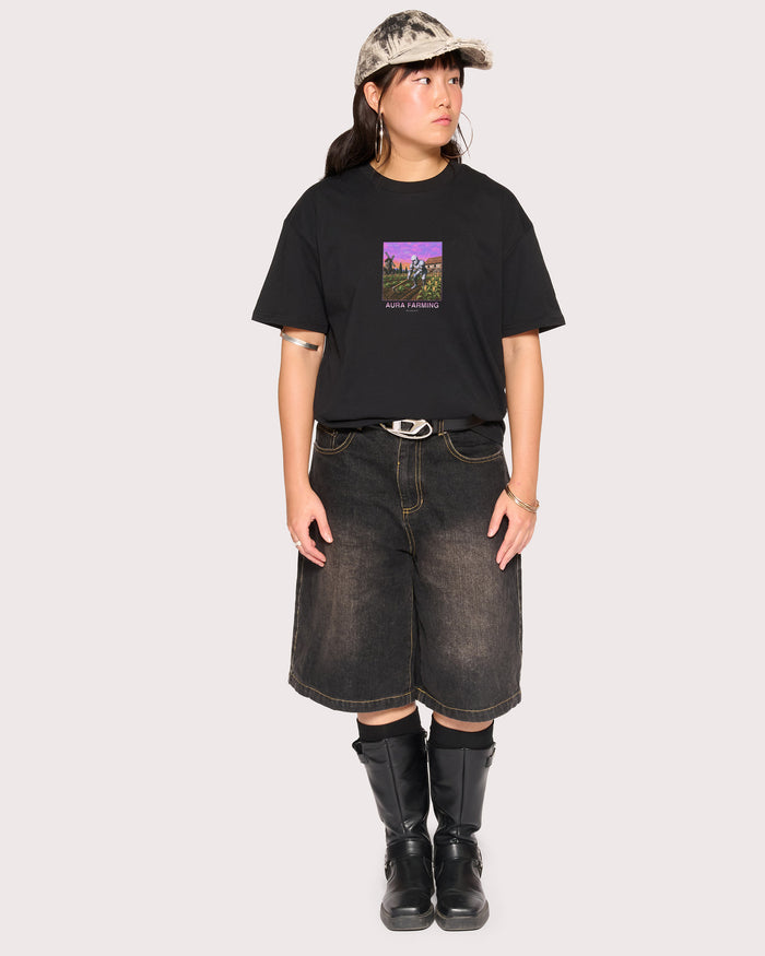 Aura Farming Black T-Shirt