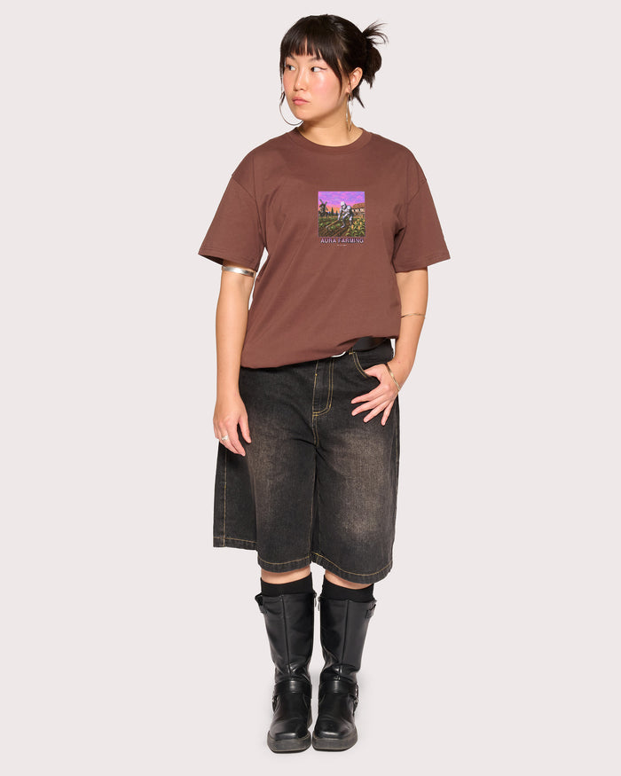 Aura Farming Brown T-Shirt