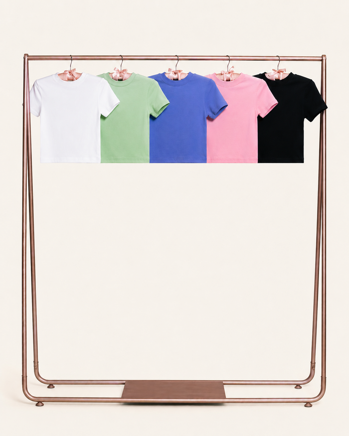 Baby Tee 5-Pack: Black, Dusk, Pistachio, Pink, Natural