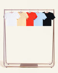 Baby Tee 5-Pack: Black, Pale Blue, Red, Yellow, Natural