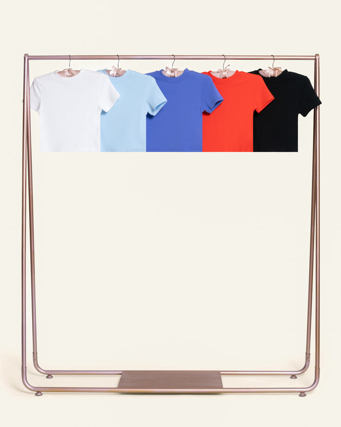 Baby Tee 5-Pack: Black, Red, Dusk, Pale Blue, Natural
