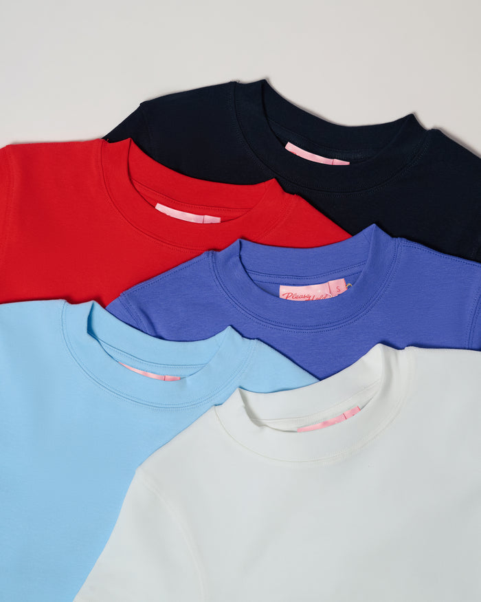 Baby Tee 5-Pack: Black, Red, Dusk, Pale Blue, Natural