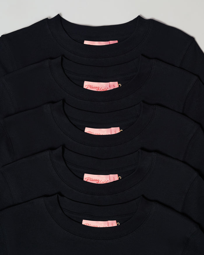 Baby Tee 5-Pack: Black