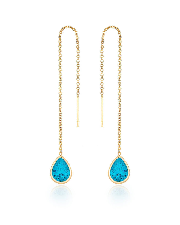 Aqua Crystal with 18k Gold Plating / One Size