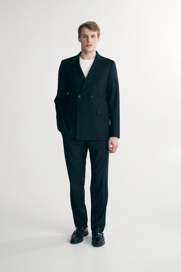 Basic Fitted double breast bi-stretch blazer