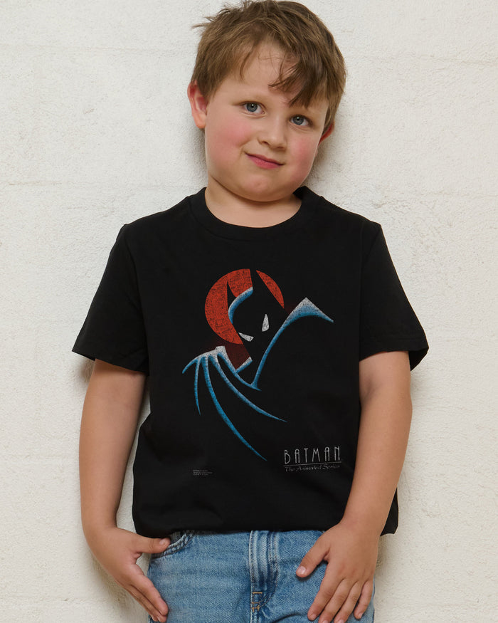 Batman The Animated Series Logo Black Kids T-Shirt