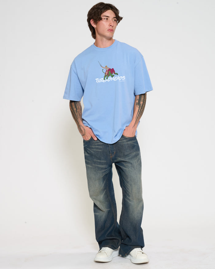 Battle Cat Logo Powder Blue Oversized Tee