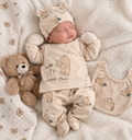 Beige Little Bear babyset 5-delig maat 56-62