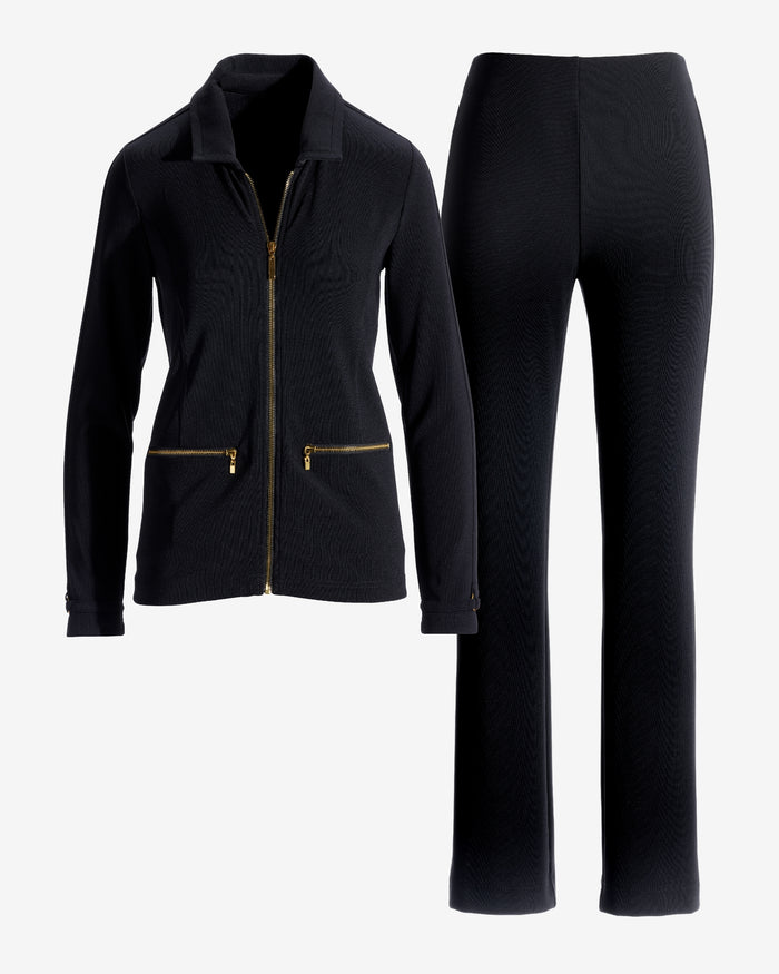 Beyond Travel Collared Sport Set Jet Black