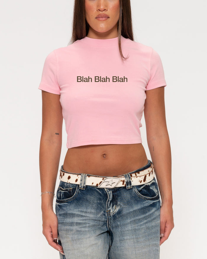 Blah Blah Blah Pink Baby Tee