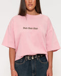 Blah Blah Blah Pink Boxy Crop Tee