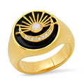 Blk Inlay Sun/Moon Ring