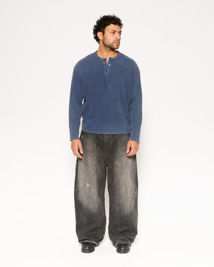 Blue Monday Waffle Henley