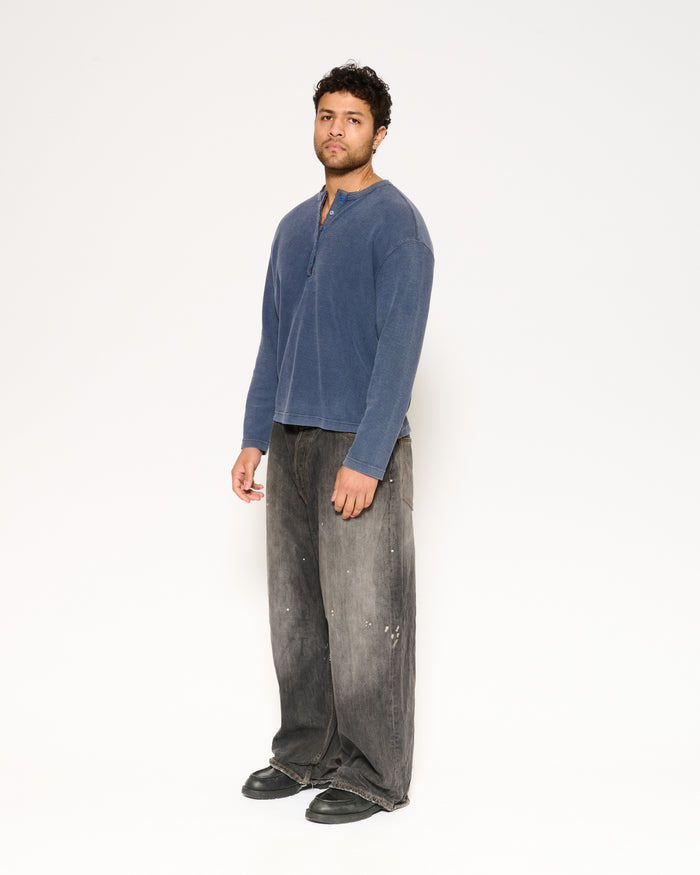 Blue Monday Waffle Henley