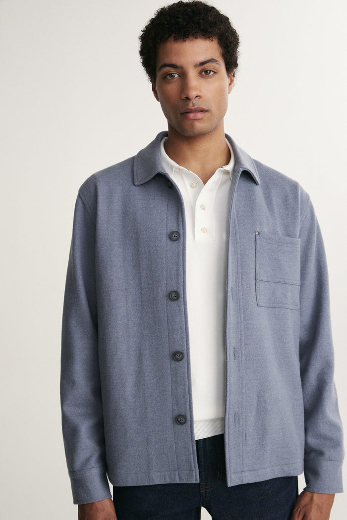 Boiled wool overshirt