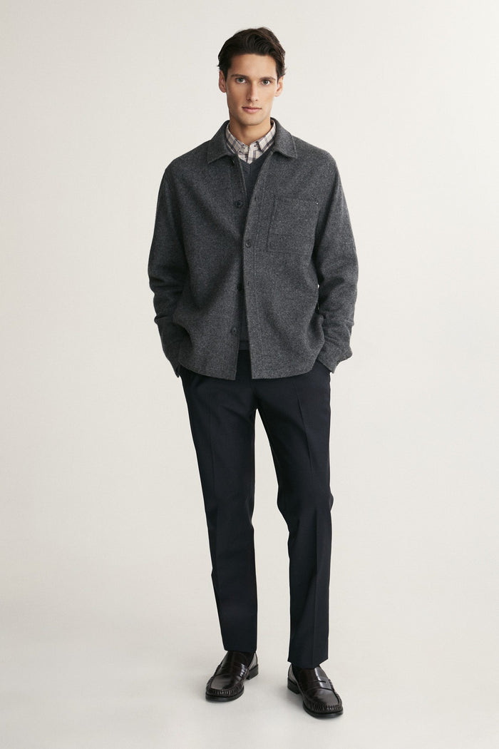 Boiled wool overshirt