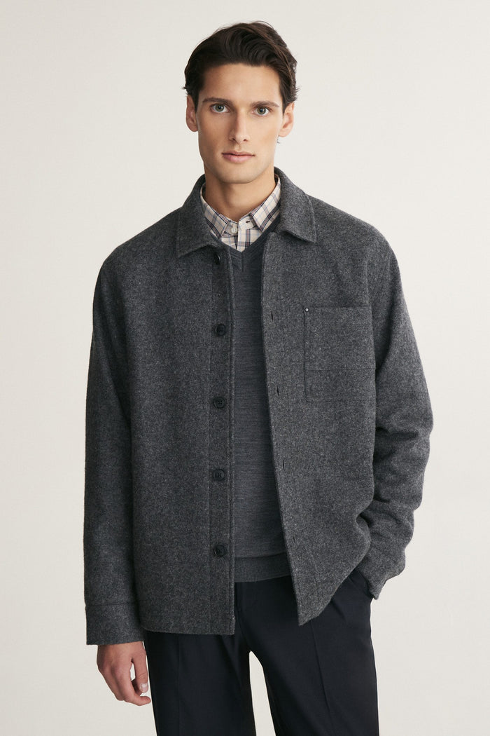 Boiled wool overshirt