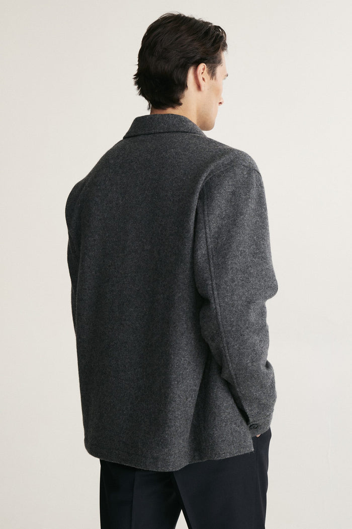 Boiled wool overshirt