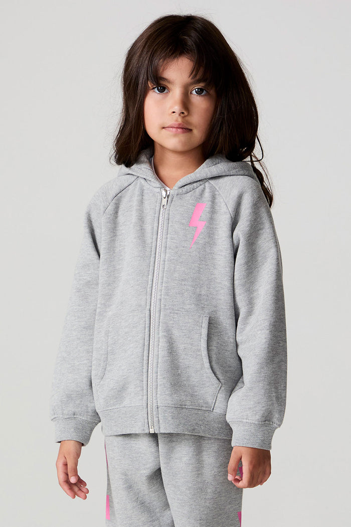 Front view of a girl wearing the Chaser  Bolting Bolt Long Sleeve on a neutral background