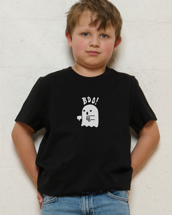 Boo Ghost Black Kids T-Shirt