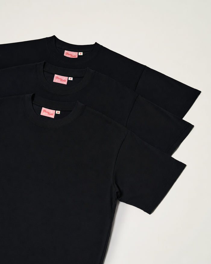 Boxy Tee 3-Pack: Black
