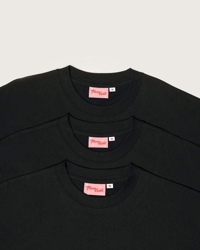 Boxy Tee 3-Pack: Black