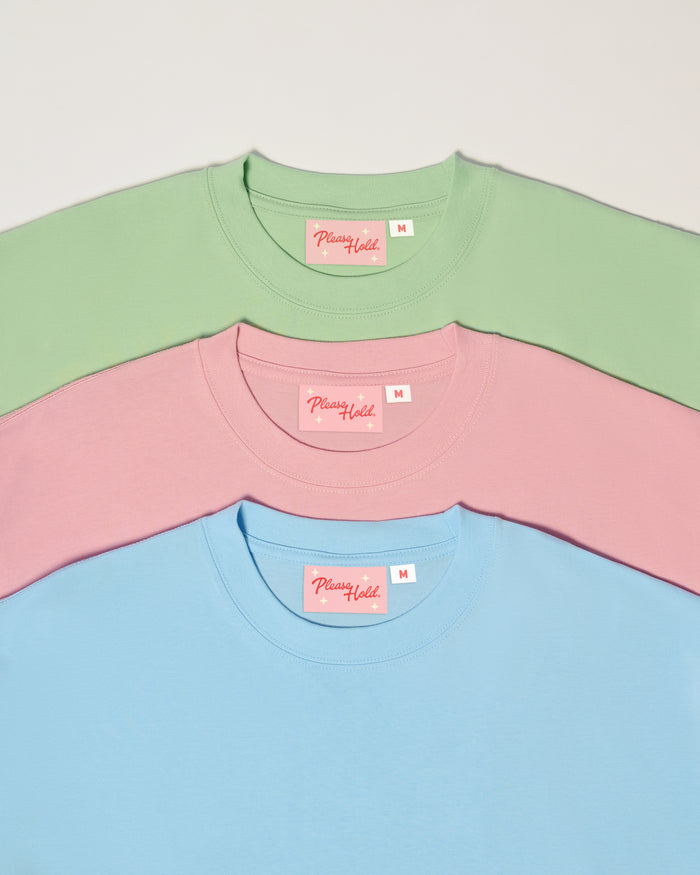 Boxy Tee 3-Pack: Pistachio, Pink, Pale Blue