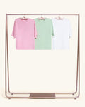 Boxy Tee 3-Pack: White, Pink, Pistachio
