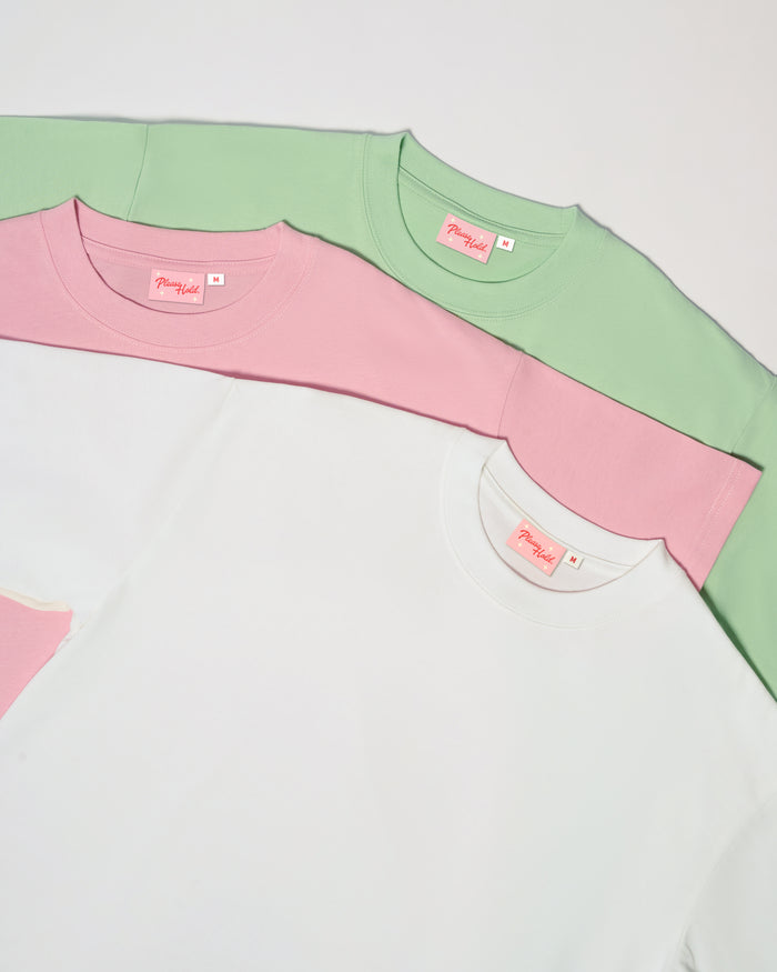 Boxy Tee 3-Pack: White, Pink, Pistachio