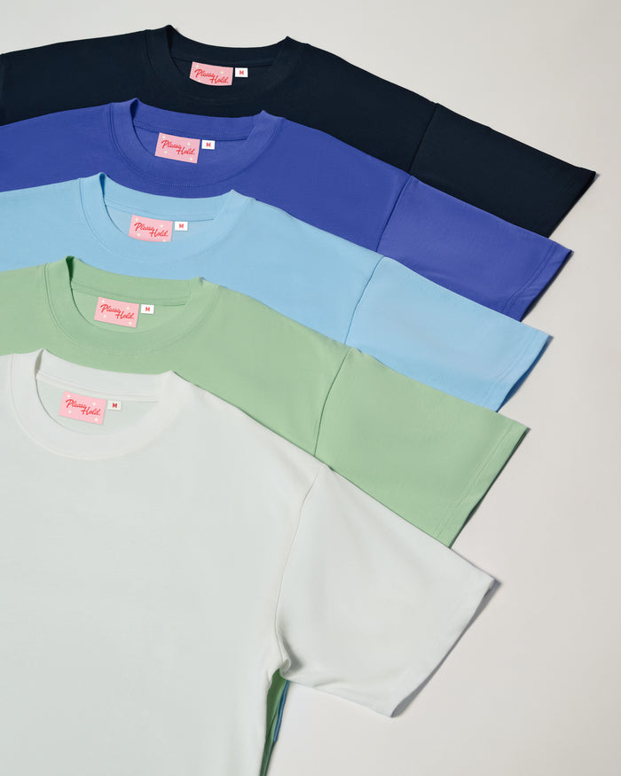 Boxy Tee 5-Pack: Black, Dusk, Pale Blue, Pistachio, White