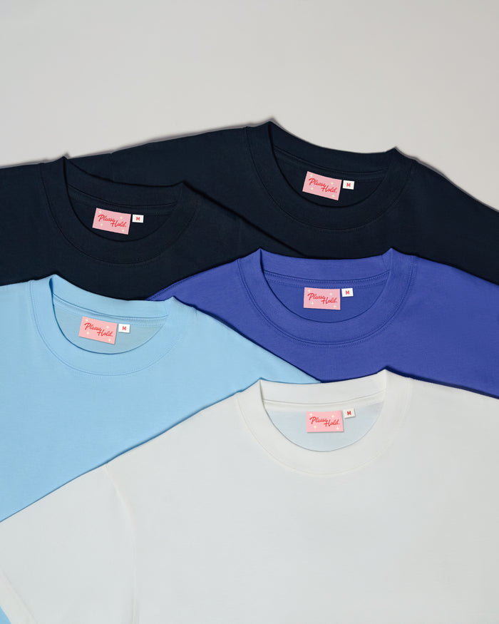 Boxy Tee 5-Pack: Black, Dusk, Pale Blue, White