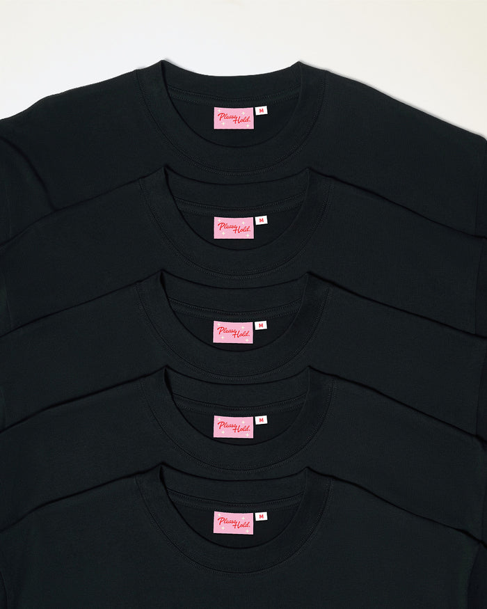 Boxy Tee 5-Pack: Black