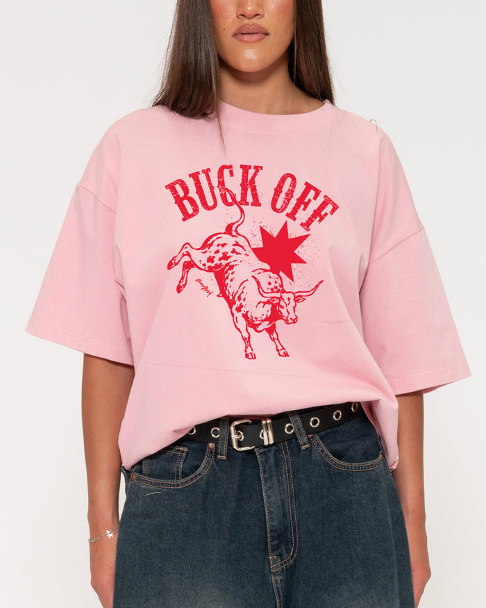 Buck Off Pink Boxy Crop Tee