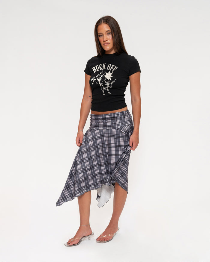Buck Off Black Longline Baby Tee