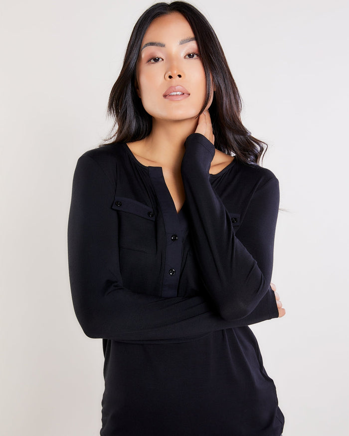 Calista Roll up Henley Top