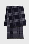Check design brushed scarf